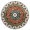 Homeroots 5 ft. Round Red & Sage Medallion Area Rug 396265 - alternate 1